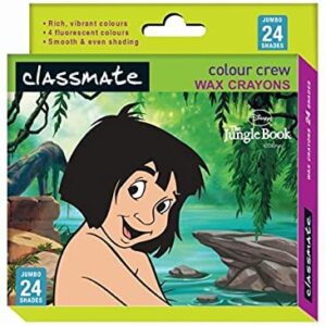 Classmate Wax Crayons Jumbo 24 Shades Color, 24 Count (Pack of 1)