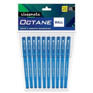 Classmate Octane- Blue Ball Pens (Pack of 10) | Smooth & Fast Writing Ball Pens | Comfortable to hold & write|School & Office Stationery|Work from home essentials