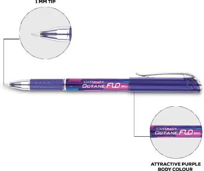 Classmate Octane Flo Ball Pen (Pack of 10)