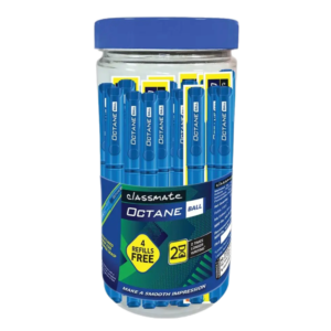 Classmate Octane Ball Pen- Blue (Pack of 25 Pens + 4 Ball Refills FREE)